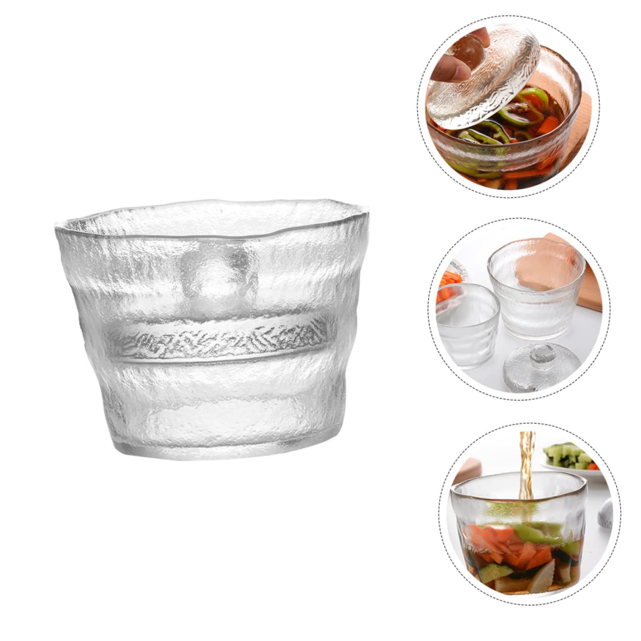 Bote de pepinillos envase contenedores de almacenamiento con tapas durante conservar en vinagre y frasco con tapa recipiente transparente vidrio sin