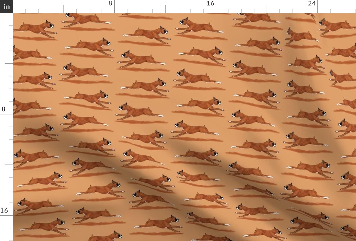 Spoonflower Fabric - Running Boxer Dog Brown Tan Pet Nursery Decor Printed on Upholstery Velvet Fabric Fat Quarter - Upholstery Home Decor Bottomweight Apparel
