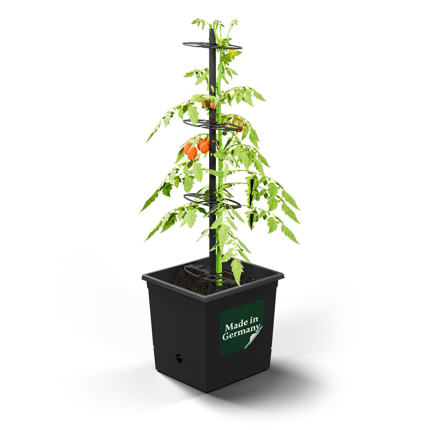 VERDOBA Tomatentopf mit Rankhilfe - Tomatentopf mit 3,5L Wasserspeicher zur Selbstbewässerung - in Deutschland produzierter Tomatenturm aus recycelten Material - Pflanzkübel für Tomaten Anzucht