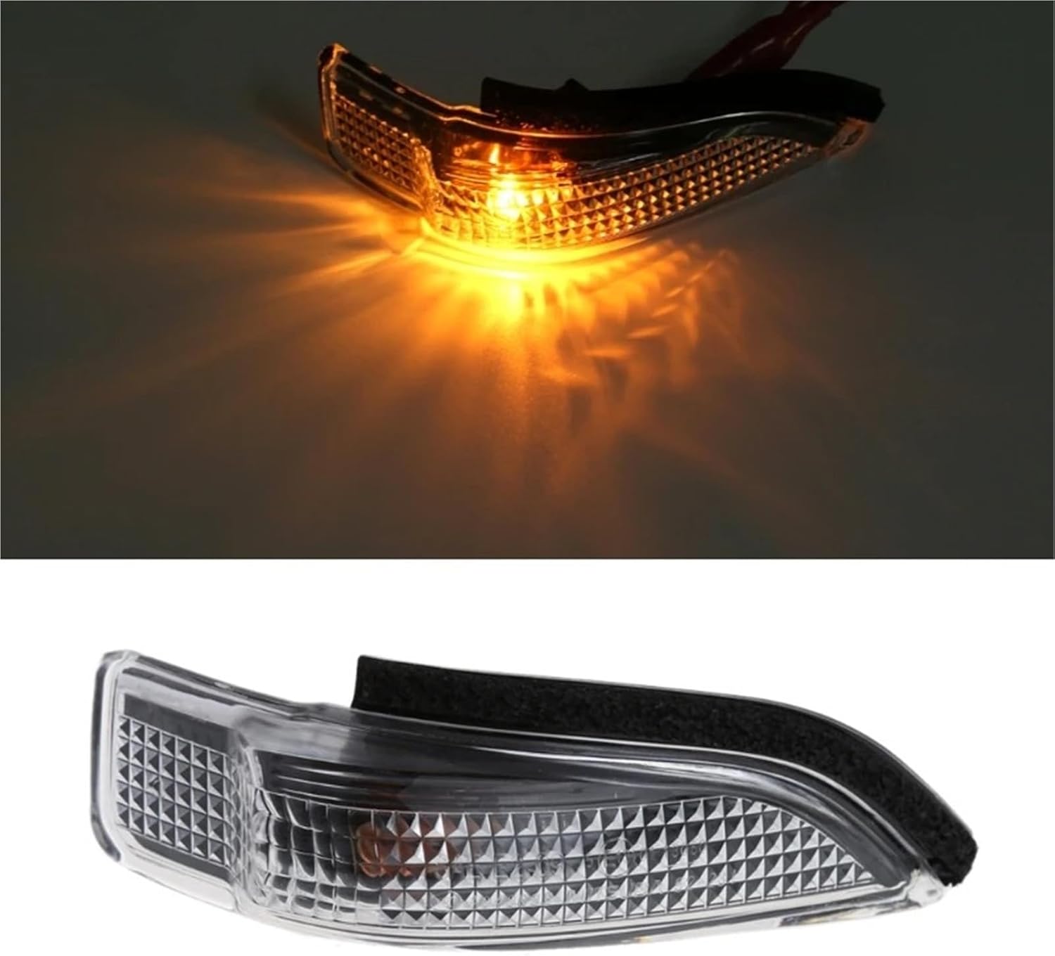 Side Mirror Turn Signal Light For Camry For Corolla Vehicle Car 2Pin Left Is Cab/Right Side Is Co-pilot Mirror Indicator Turn Signal Light Lamp Bulb(Right)