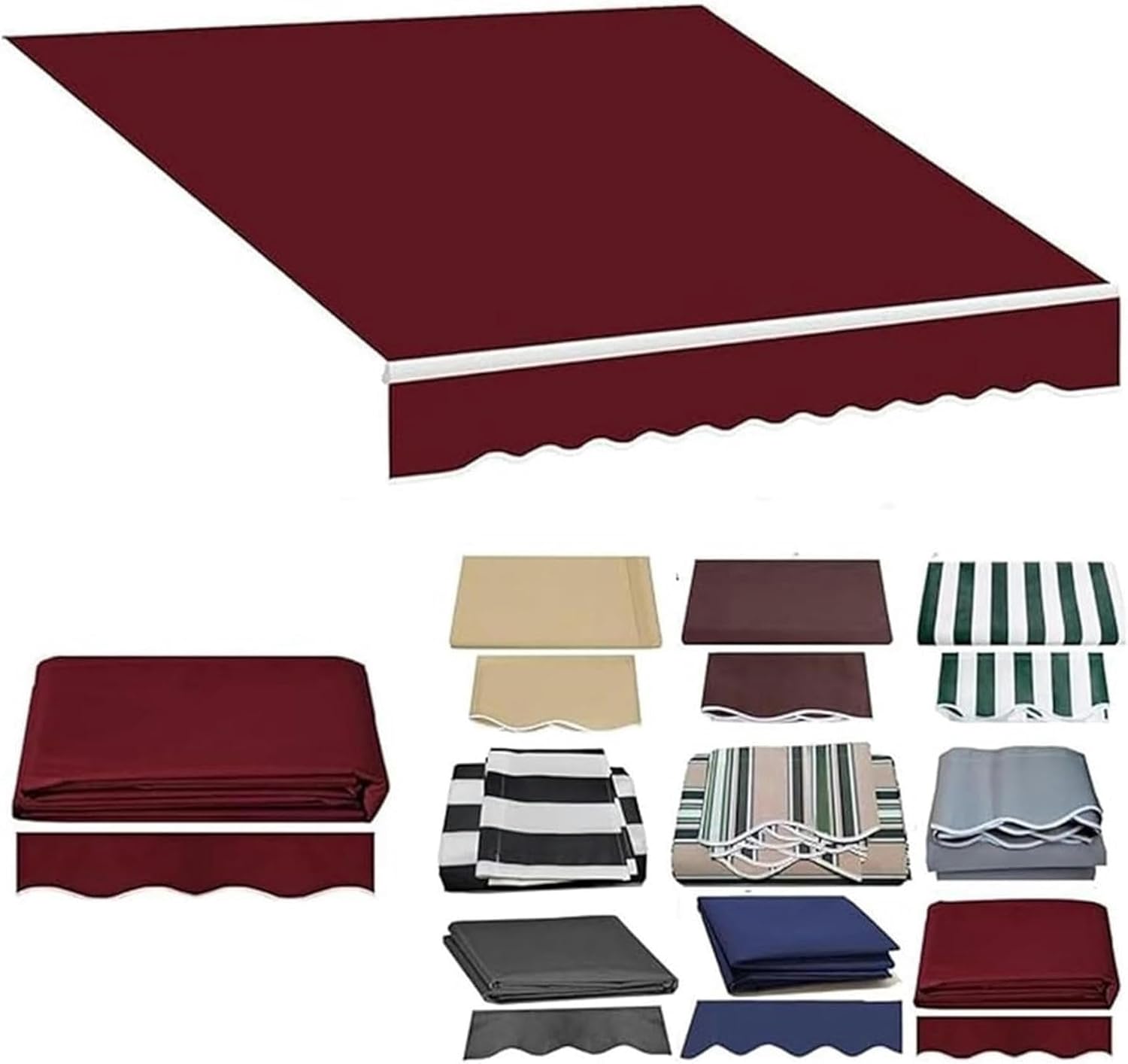 AMNOOL Retractable Patio Awning Replacement Fabric (Without Frame) Water Resistant Fabric Sunshade Outdoor Canopy for Home and Commercial Areas Customizable (Size : 13x9.8ft)-1