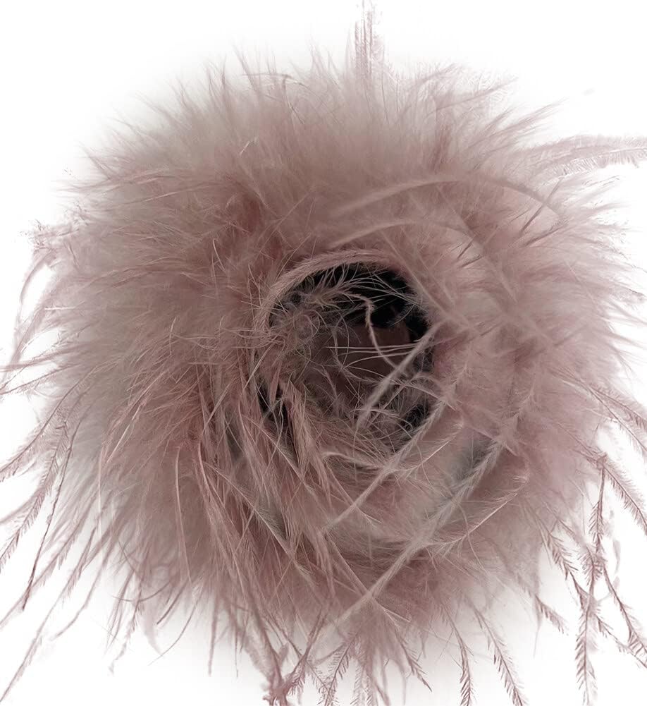 Uposao Elegant Ostrich Feather Cuffs Wrist Sleeve Feather Cuff Snap Bracelets Anklets Soft Fur Wristband Feather Slap Wristbands Hair Accessories for Women Girls