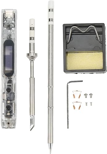 Miniatura 7 de Kit de soldador con pantalla digital, carcasa transparente °C/℉ interruptor de soldadura con punta de soldadura, mini herramienta de soldadura
