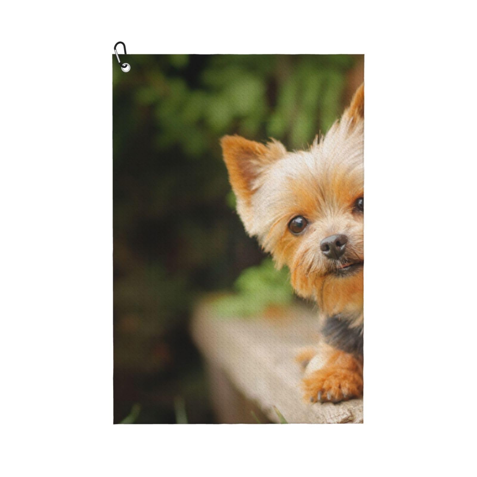 Hnnkloy Yorkshire Terrier Bokeh Cute Dogs Wall, 16x24 in Portable Waffle Golf Towels with Carabiner Clip for Golf Bag