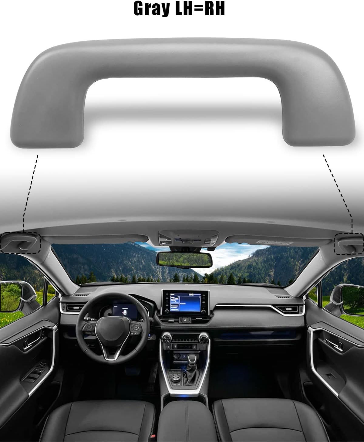 TIKSCIENCE 74610-52020 Auto Roof Pull Handle Without Hook Fit for Toyota Corolla 4Runner Rav4 Highlander Yaris Vios 2003-2021 Front Grab Rail Grey Replace 74610-52030 74619-0M010 74683-8010