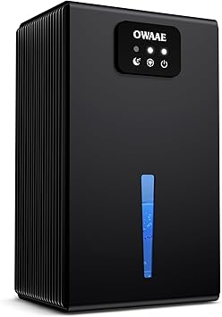 Dehumidifier, 1000 sq.ft Quiet Dehumidifiers for Home Bedroom Basement Bathroom with 95oz Water Tank, Sleep Mode Auto Shut-Off 7 Colors LED Light, Black
