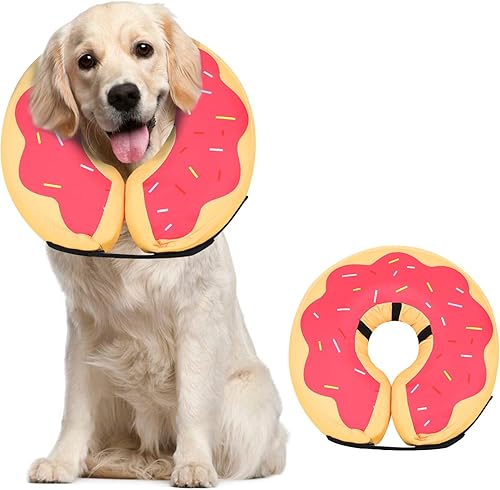 Miniatura 58 de MIDOG Inflatable Dog Cone Alternative for After Surgery - Soft Protective Donut Collar Prevents Licking, Comfortable Recovery E-Collar Alternative