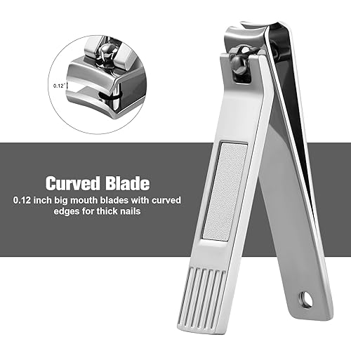 Miniatura 3 de HAWATOUR Juego de manicura y pedicura, resistente aleación de zinc de acero inoxidable, cortaúñas de uñas de los pies, lima de uñas con estuche de