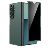 Maxdara for Samsung Galaxy Z Fold Case with Built-in Privacy Screen Protector, Support Wireless Charging Shockproof Protective Phone Cover for Galaxy Z Fold (Green)
