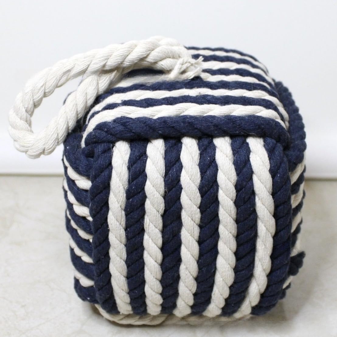 Decorative Door Stop, Cute Knot Design, Sailor Knot Rope Stop, with Handle, Heavy-Duty Door Stop, Suitable for Home and School (Blue)