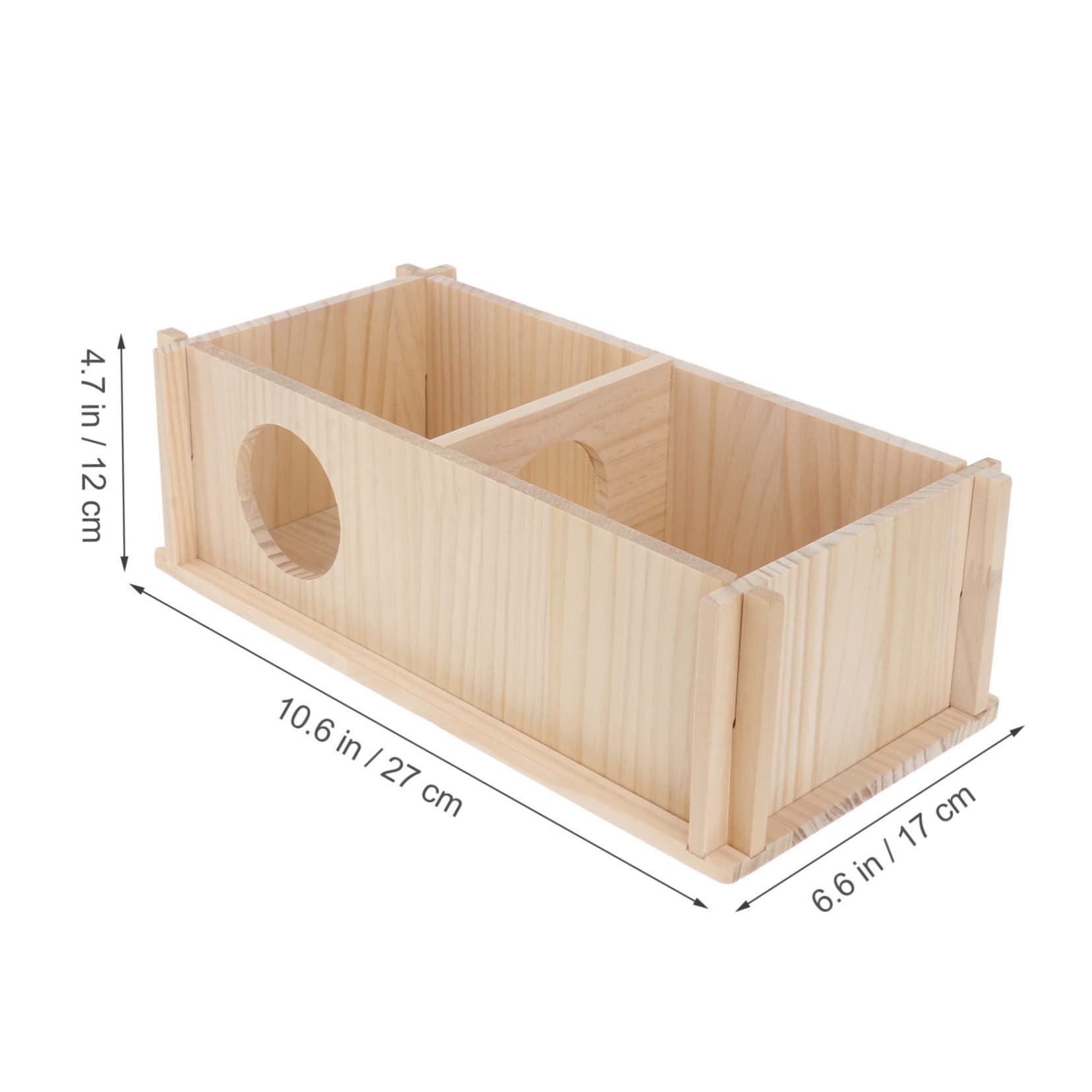 CIYODO Creative Wooden Hamster House Durable Pet Shelter for Hamsters Pets Hideout for Chewing Crawling Natural Design for Healthy Playtime