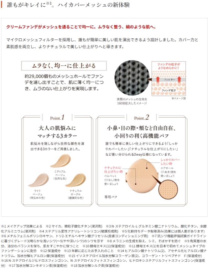 美･皇潤パーフェクト メッシュドW(ドゥーブル) 薬用 クッション ファンデーション 13g [ 医薬部外品 ] 【ヘラ】 (ハ
