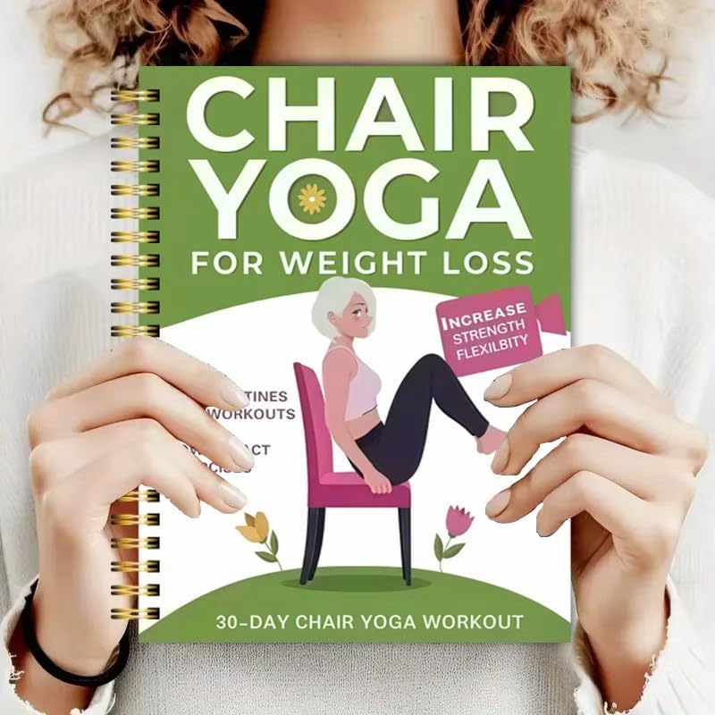 Chair Yoga for Seniors Over 60 Book & Chart, Chair Yoga for Weight Loss & Toning, 30-Day Challenge, Exercise Book for Seniors over 60 (Green) image 6