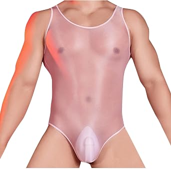 wodceeke Mens Sexy Sheer Mesh Bodysuit Leotard Wrestling Singlet Thong Underwear See Through One Piece Fitness Jumpsuits