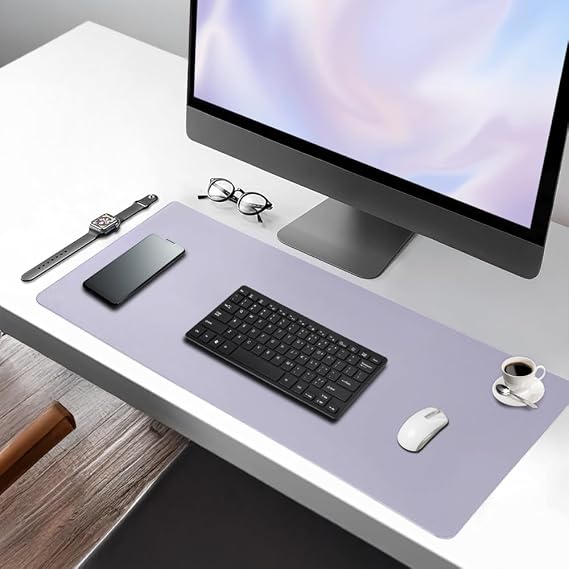 Black Deer PU Leather Mouse Pad Stitched Edge Durable Large Size Duplex Use Office Table Mat Sumen (LILA, 90X40 XL)