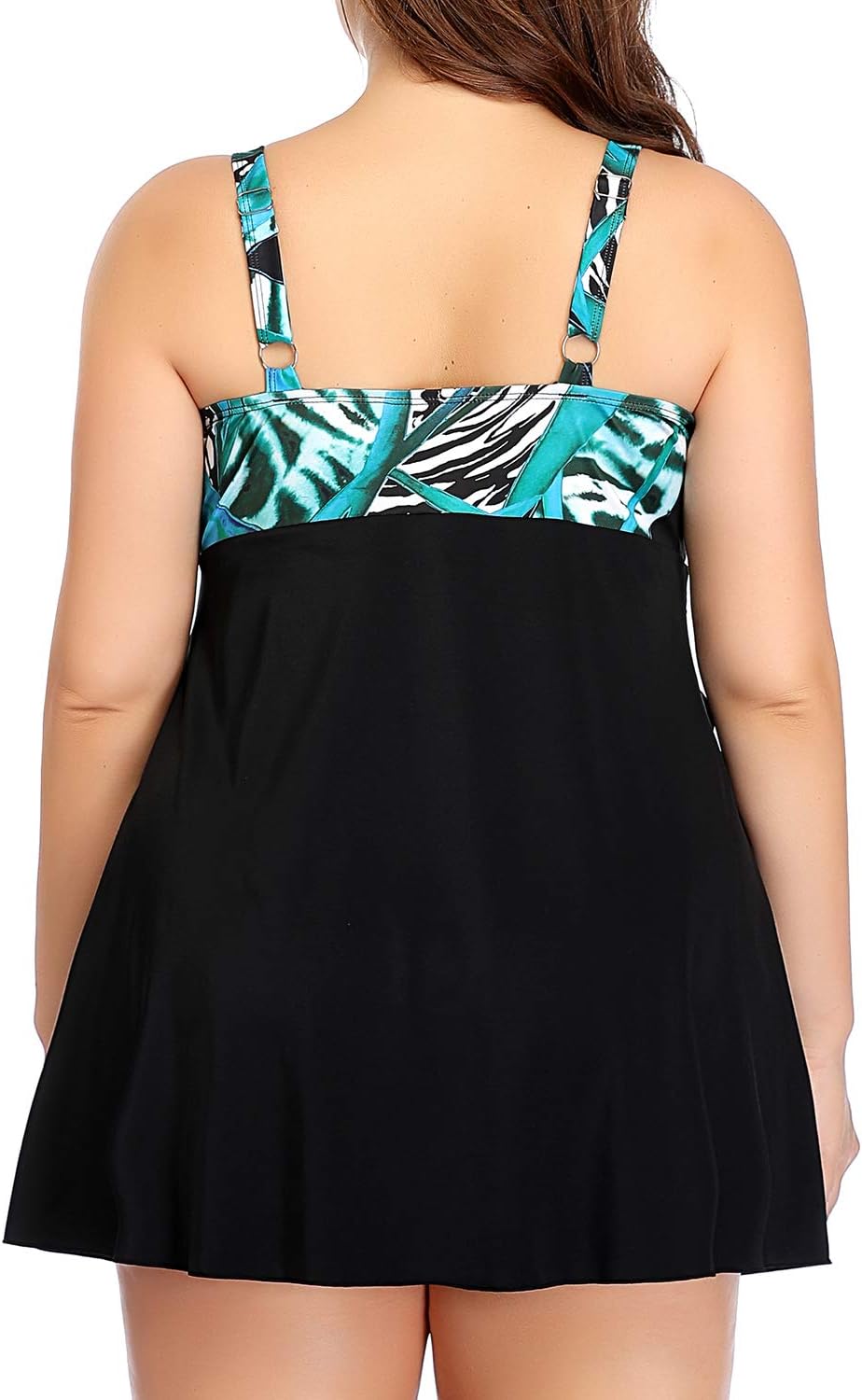 PERONA Women's Plus Size Swimsuits Shaping Body One Piece Swim Dresses Print Swimwear