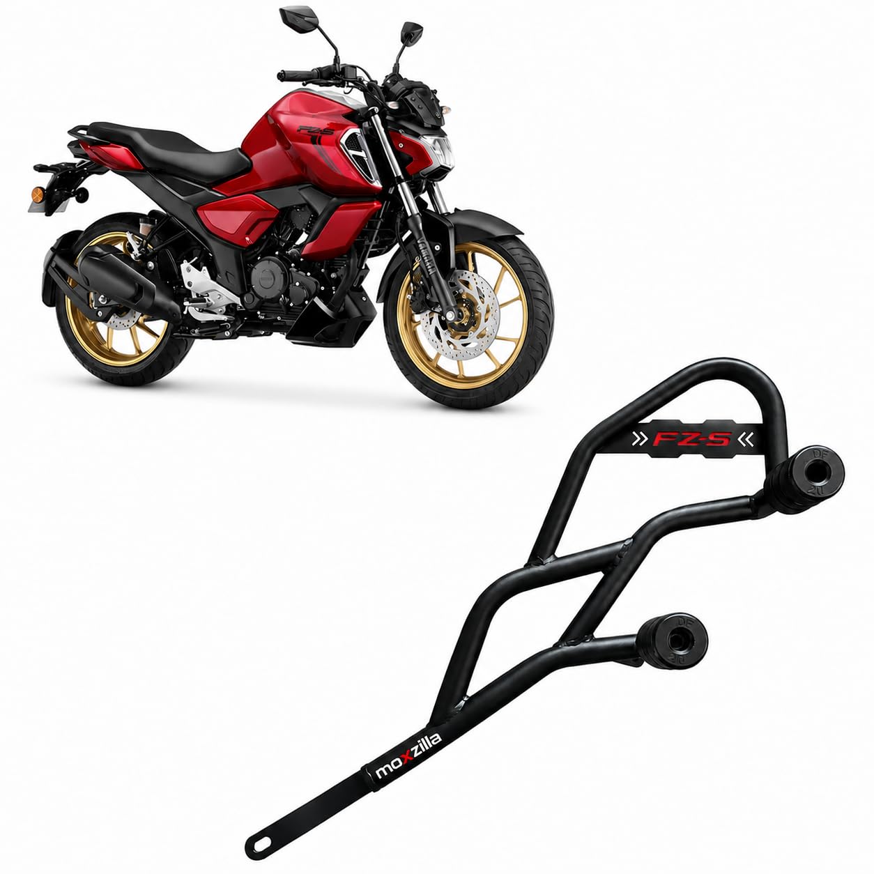 MOXZILLA Sporty Crash Guard Compatible with FZ V3 / FZ-S V4 Crash Guard with Sliders-picture-23