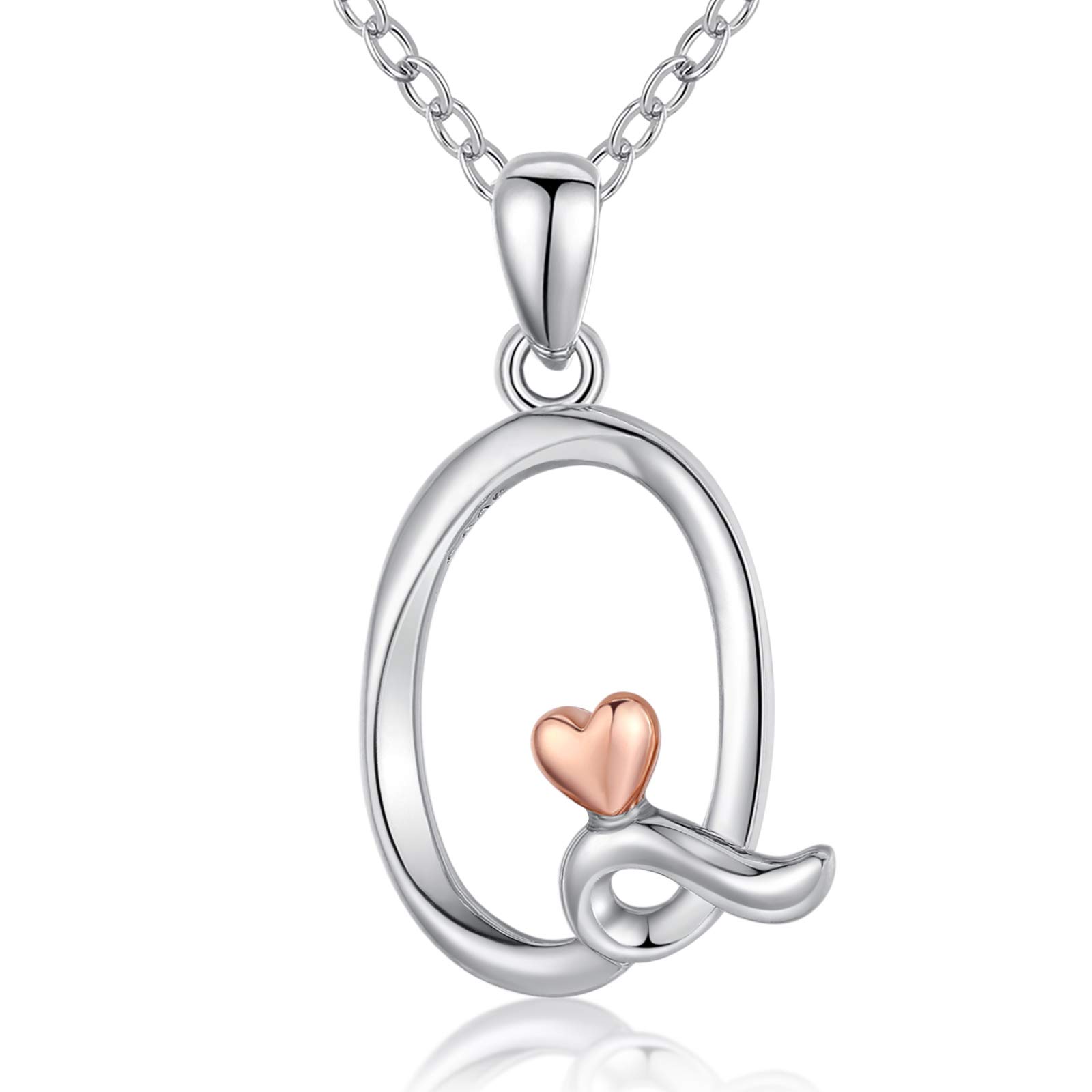CELESTIA Donna Collana con Iniziale Nome Argent Sterling 925 Ciondolo Cuore Lettera A~Z Gioielli Personalizzato Regali Donne Fidanzata Figlia Compleanno Natale