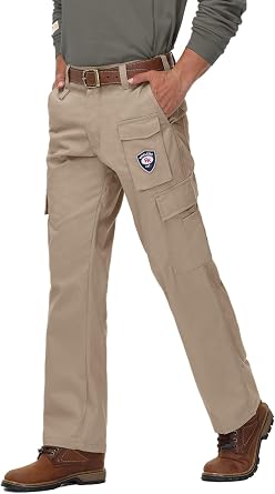 FR Pants for Men Flame Resistant Pants 7.5oz Multi-Pockets Straight Leg FR Pants CAT2