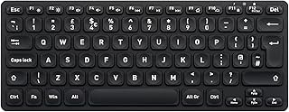 Perixx PERIBOARD-732B Wireless 2.4 GHz Backlit Mini Keyboard, X Type Scissor Keys, White Backlit, UK QWERTY, Black