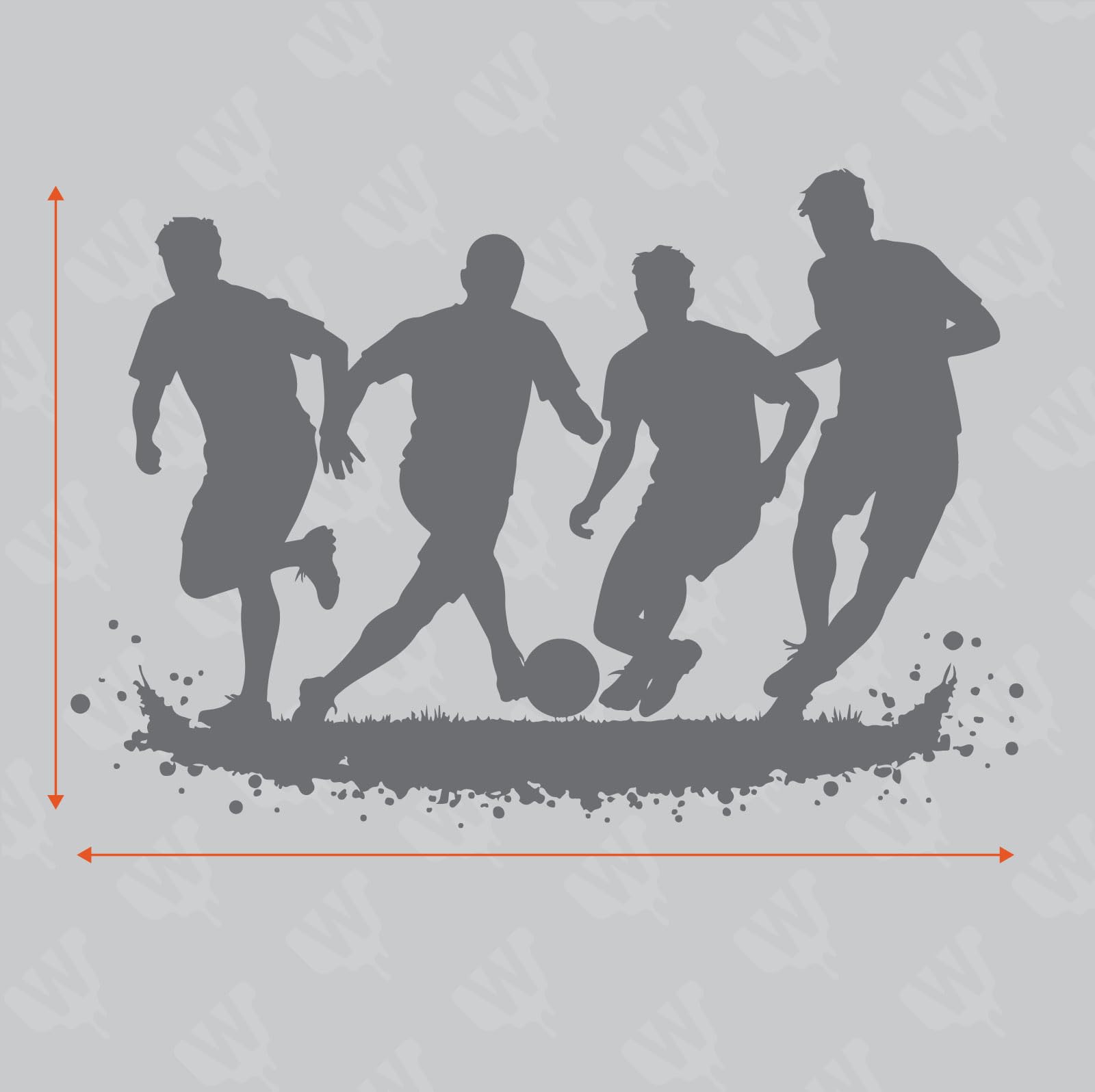 calciatori Wall Art Vinyl Sticker – cameretta dei Bambini, Targa in Vinile, Poppy, Extra Large (1460x550mm)