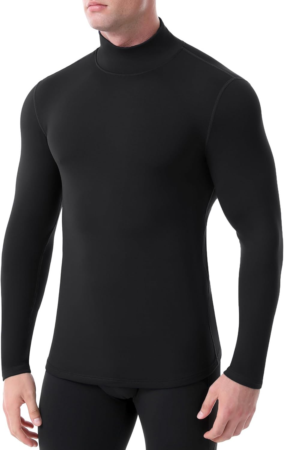 Runhit Men's Thermal Compression Shirts Mock Turtleneck Long Sleeve Undershirt Fleece Lined Athletic Workout Base Layers - Image 2