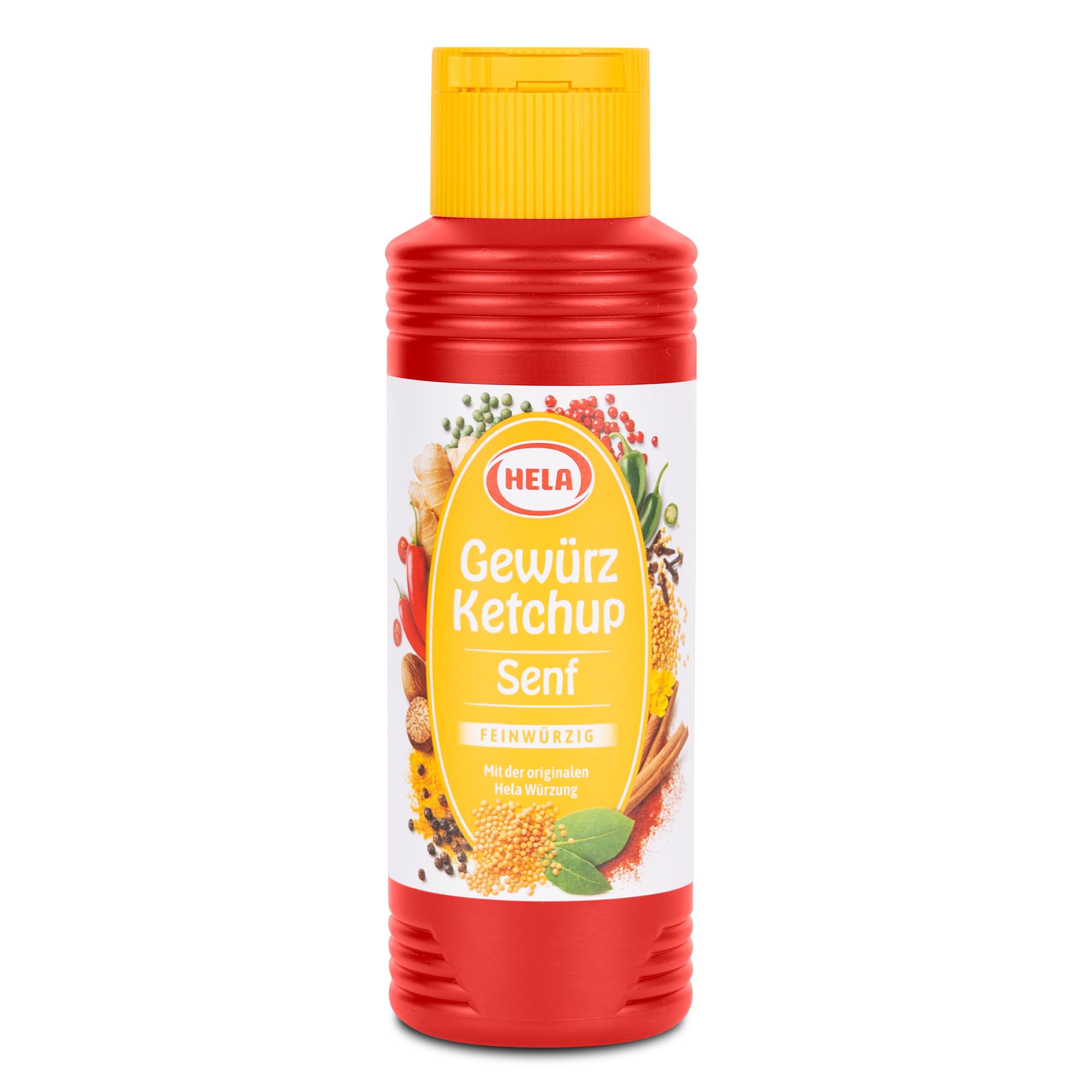 HELA Gewürz Ketchup Senf – feine Mischung aus würzigem Ketchup & aromatischem Senf, 30 % weniger Zucker, ideal zu Pommes & Würstchen, 300 ml Flasche