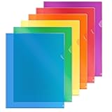 Dunwell Clear Plastic Folder Sleeves (12 Pack, Assorted Colors), Acid-Free Poly Project Sleeves, File Jackets for Letter Size 8.5x11 Documents