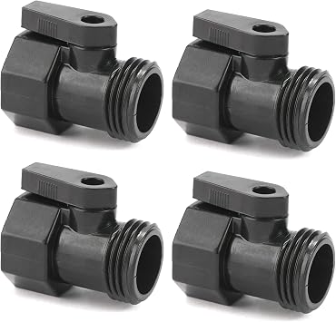 4 Pack 3/4" Garden Hose Shut Off Valve,1-Way Restricted-Flow Water Shut-Off, Fits 3/4 Inch Hose Connector | 1-Way Restricted-Flow Water Shut-Off, Fits 3/4 Inch Hose Connector