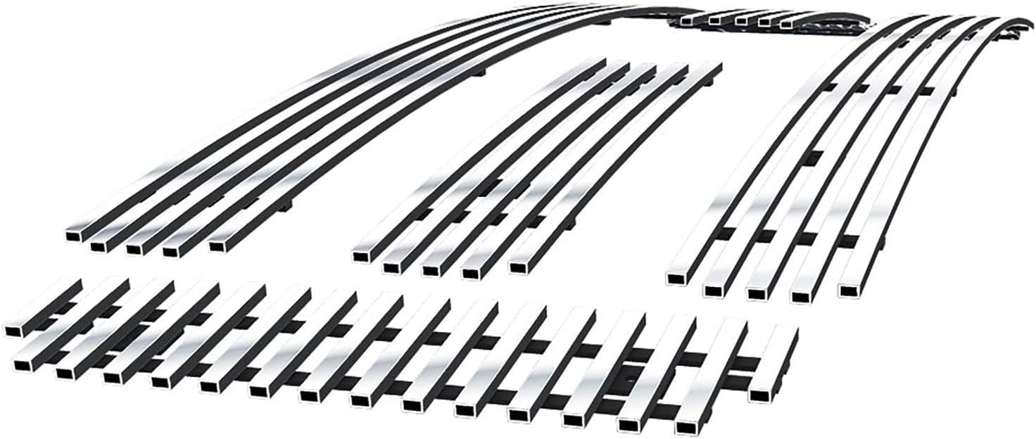APS Compatible with Ford Excursion F-250 F-350 F-450 F-550 2005-2007 Honeycomb Style Between Bars Main Upper Stainless Steel Chrome Polished 8x6 Horizontal Billet Front Grill Grille Insert F65799S