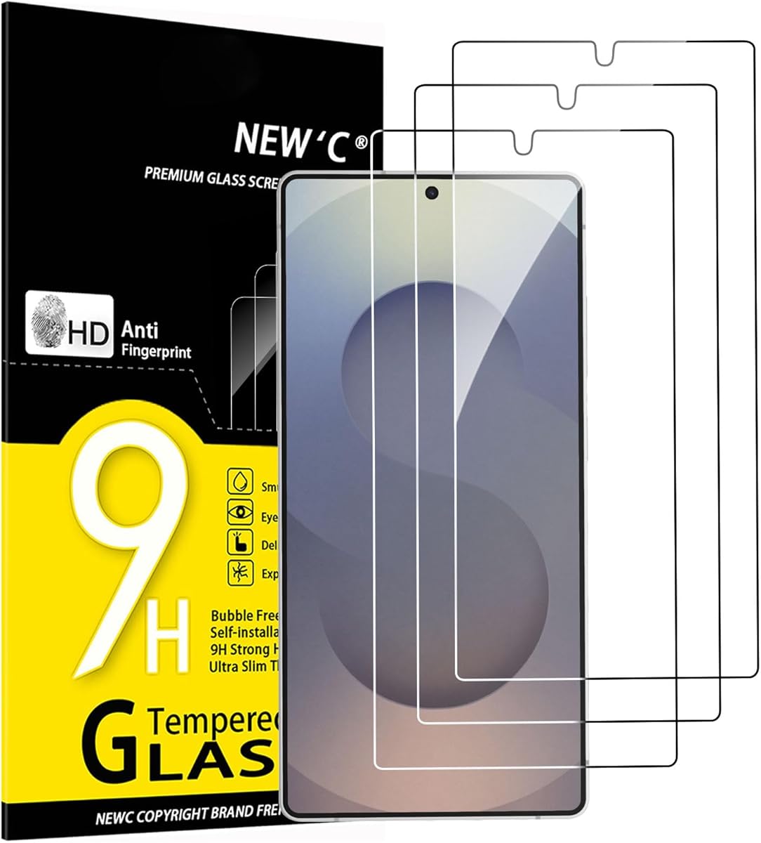 NEW'C 3 Stück für Samsung Galaxy S25 Ultra für Panzerglas, Frei von Kratzern, 9H Härte, HD Displayschutzfolie, Ultra-klar, Ultrabeständig
