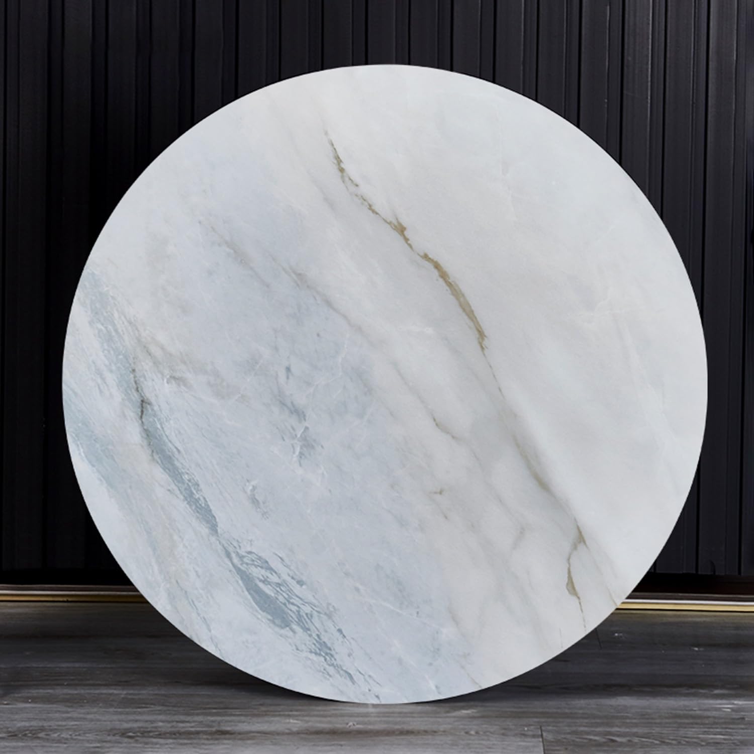 Plateau Tournant Rond pour Table de Cuisine, Plateau Rotatif en Ardoise, Plateau Tournant à Texture de Marbre, pas Facile à Vider, Diamètre 60cm / 70cm / 80cm / 90cm / 100cm(Bluish-white,90c
