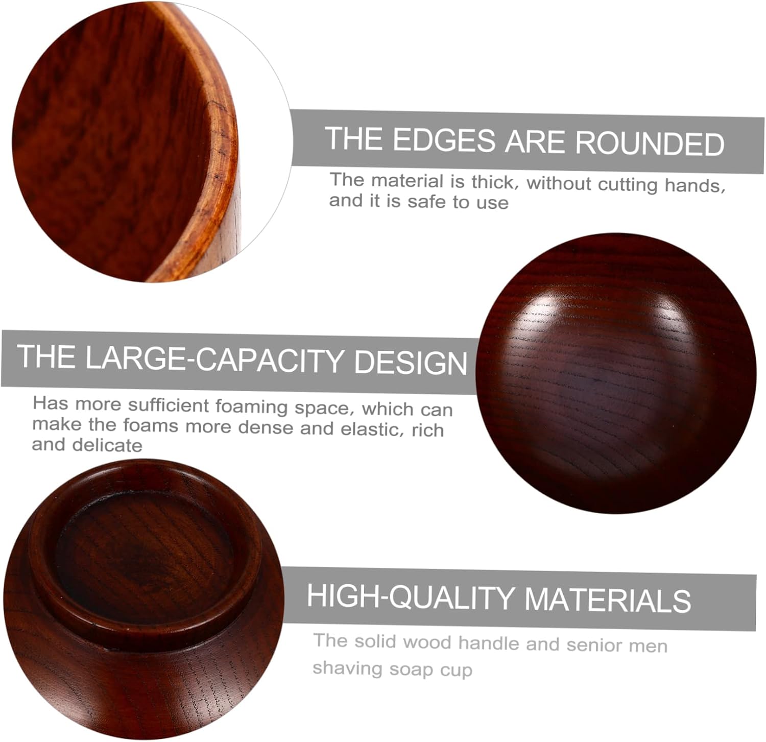 FOMIYES Mens Shaving Soap Bowl Wooden Shave Bowl Shaving Mug Cup for Wet Shave Easy to Cle