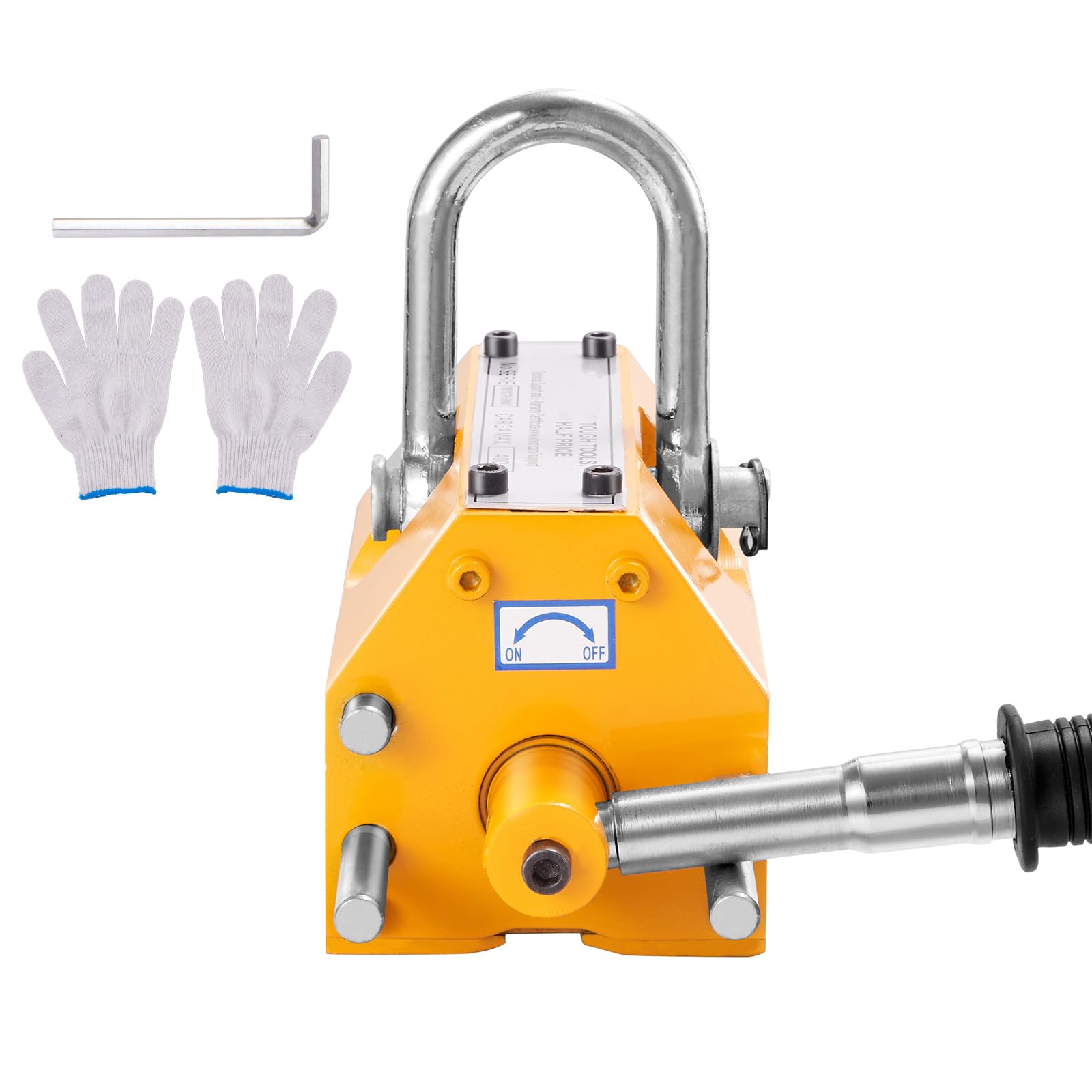 Happybuy Magnetic Lifter, 300 kg/660 lbs Capacity, Neodymium & Steel, Release Feature, Heavy-Duty for Crane, Shop, Block