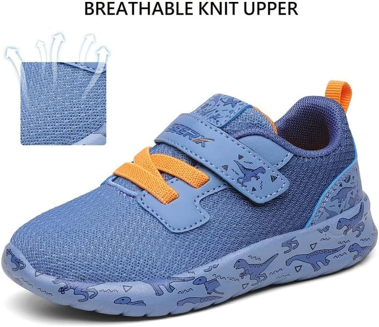 Miniatura 6 de GEERX DIMO - Zapatos deportivos de dinosaurio para niños pequeños, antideslizantes, ligeros, transpirables, cómodos, deportivos, atléticos, para