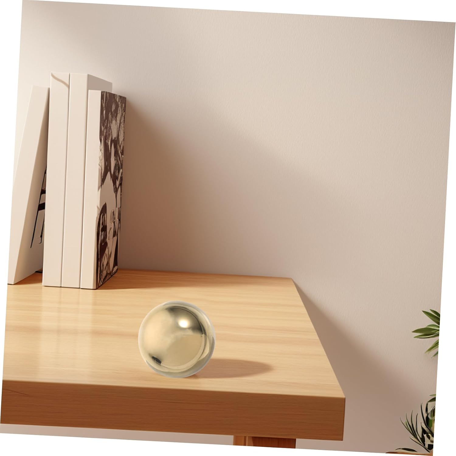 Ipetboom 2Pcs Mirror Brass Meditation Balls Decorative Hand Exercise Tool for Home Office Elegant Solid for Centerpiece Relief Durable Sophisticated