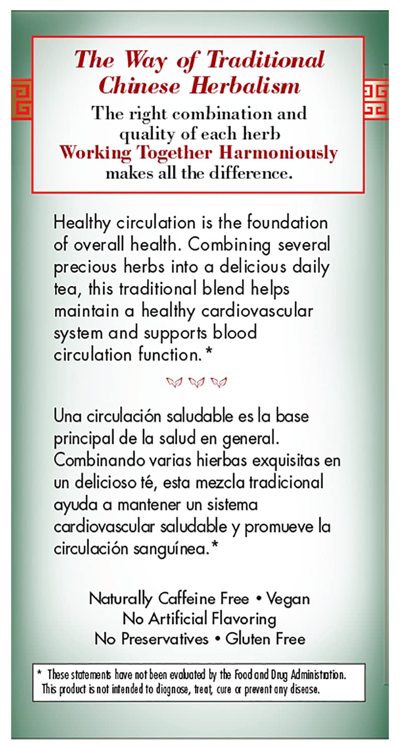 Bravo Tea Blood Circulation Herbal Tea, Naturally Caffeine Free, Vegan Friendly, Gluten Free & Non-GMO, 20 Tea Bags (Pack of 6)