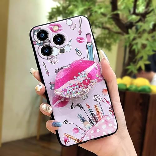 Phone Case Compatible with Oukitel C3 2025, Design Skin feel silicone Glitter Rotatable stand Anti-knock Back Cover Soft Case TP