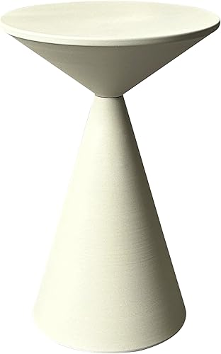 Miniatura 7 de Mesa de bebida pequeña, mesa redonda de Martini, mesa auxiliar de tambor, mesa de acento de metal, para sala de estar, dormitorio, arena