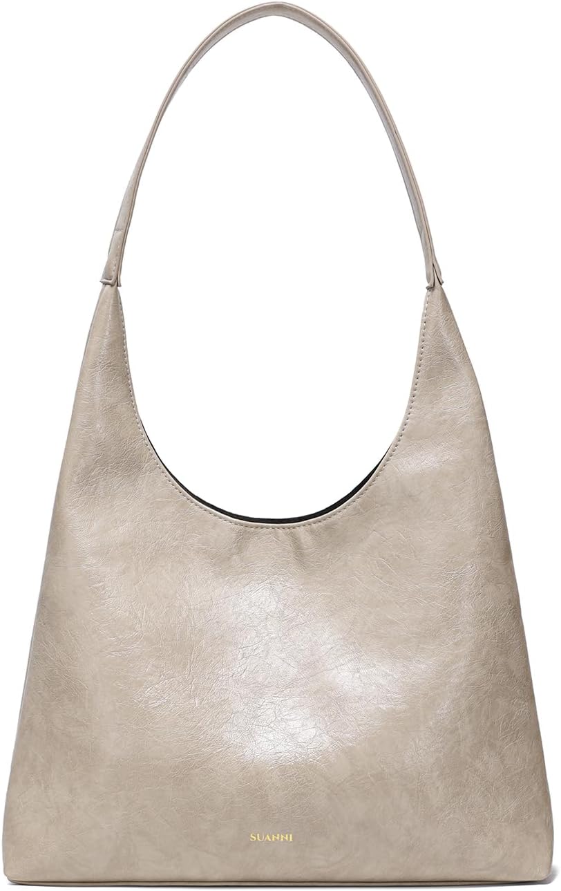 Brown Suede Bag for Women, Leopard Print Tote, Vegan Leather Purse, Large Slouchy Shoulder Hobo Handbags With Zipper