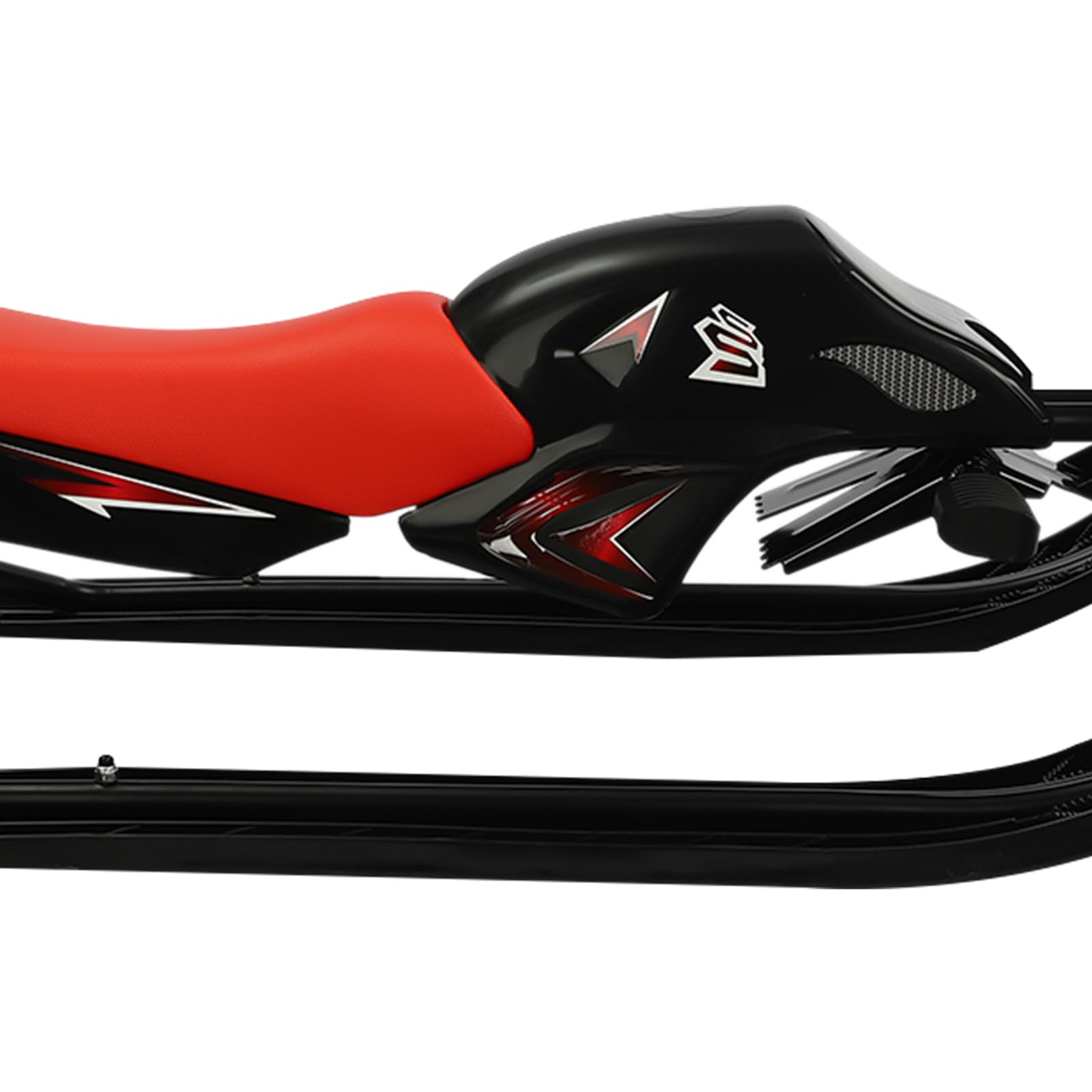 Luge à neige, coussin réglable, luge de ski, avec freins et poignée confortable, luge classique pour enfants à partir de 3 ans, pour le ski, noir