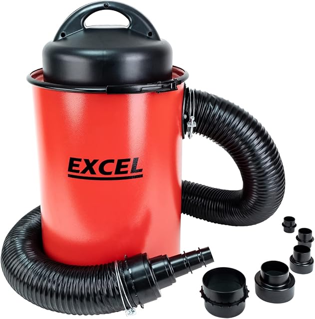 Excel 50L Dust Extractor Vacuum with Hose Workshop Wood Chip Collector 240v