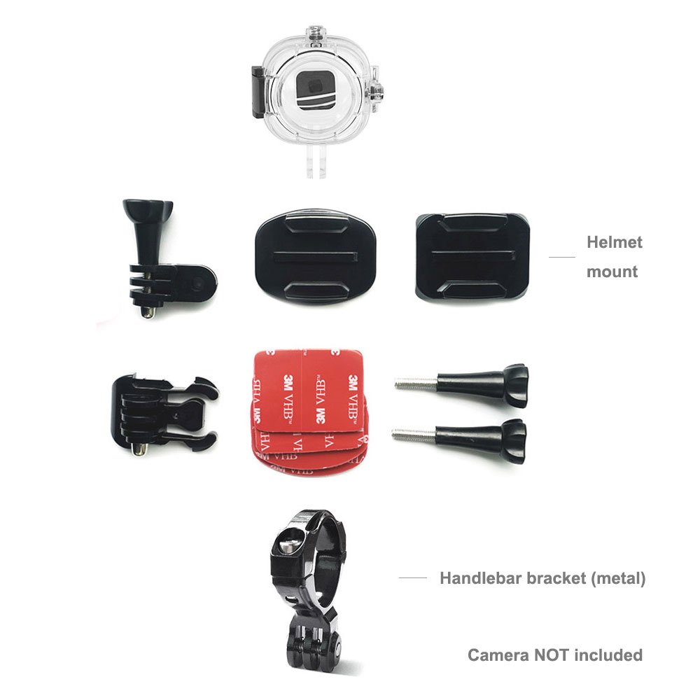 SHANRENWaterproof Case Bike Mount Helmet Mounts Accessory Bundle Pocket Camera