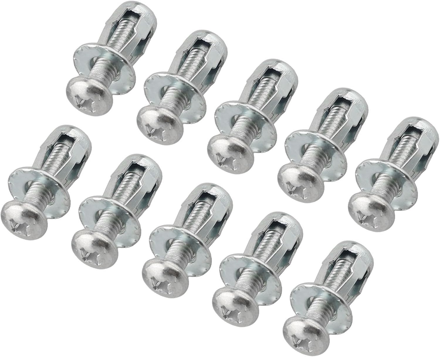 Expansion Nuts with Screws, 10-Set Galvanized Carbon Steel Hollow Wall Anchors Thin Panels (0–5 mm), Internal Hex Socket Bolts, Nut Sl(6X25MM)(6X25MM)