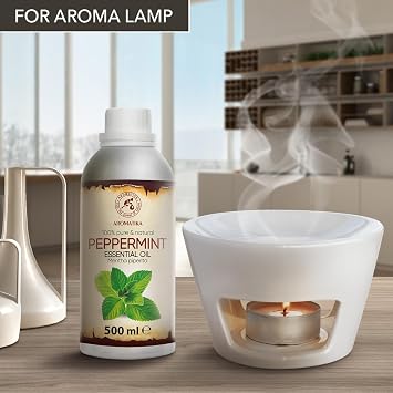 Peppermint Essential Oil 17 Fl Oz (500ml) - Mentha Piperita - Home Fragrance - Aromatherapy - 100% Pure & Natural Mint Oil for Body Care - Diffusers - Sauna - Relaxation - Calming