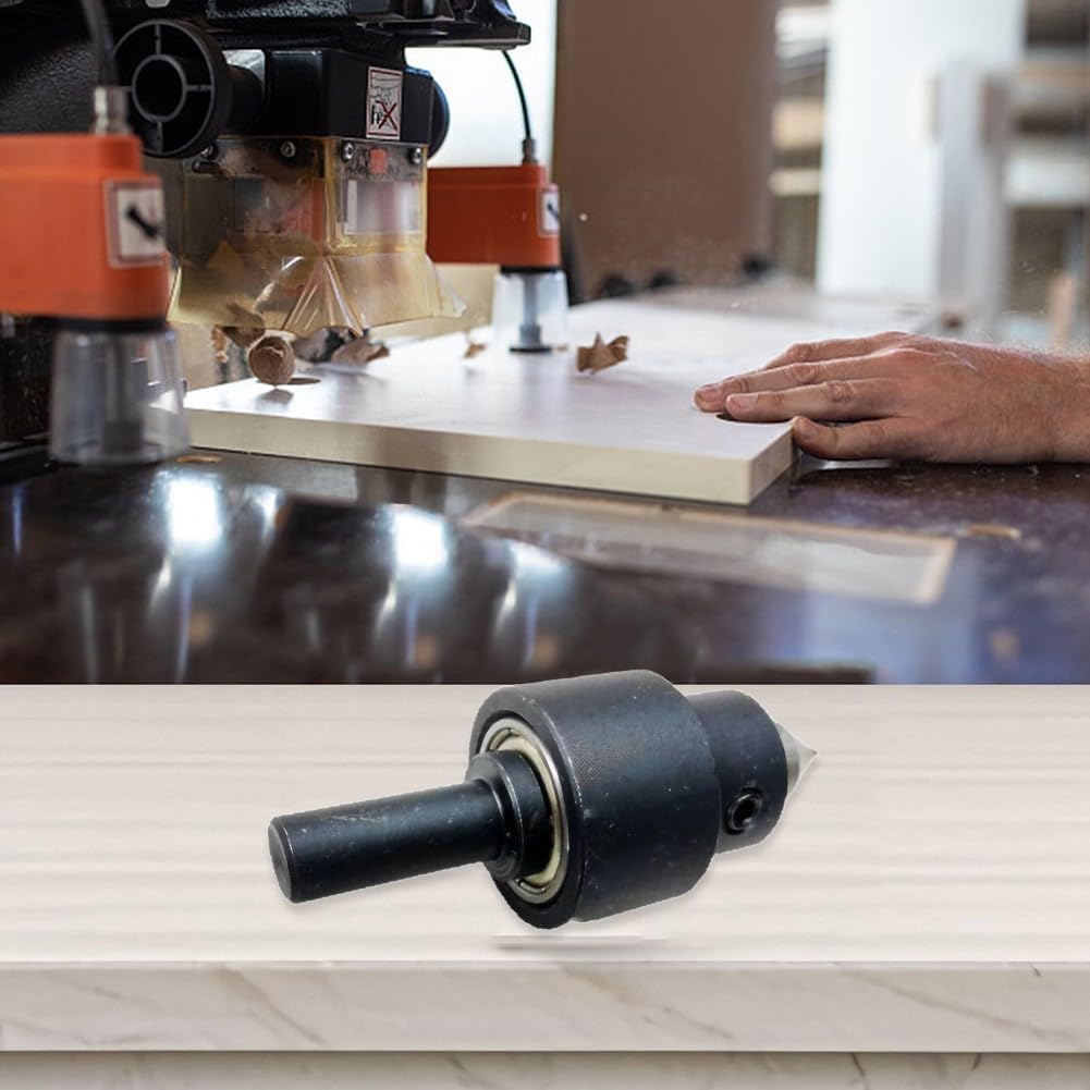 Wood Lathe Live Center 60mm High- Rotating Tailstock Small Lathes, Alloy Construction with Automatic Centering Smooth Woodworking