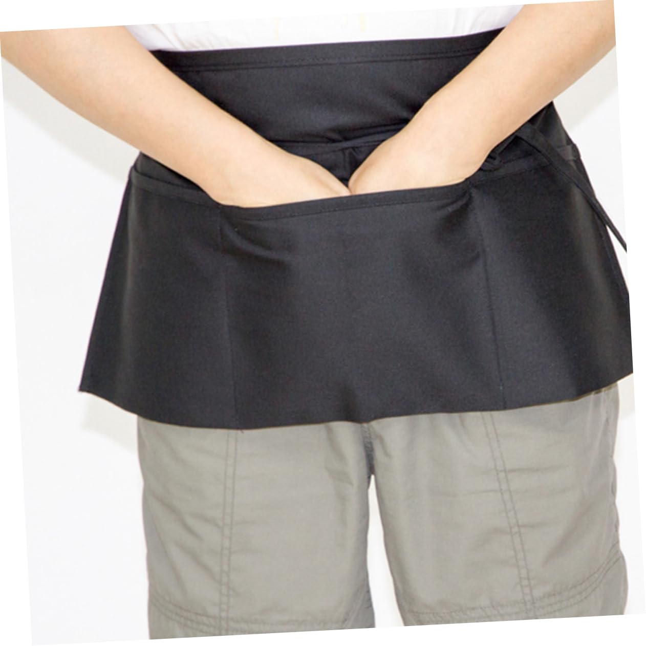 SOLUSTRE 2pcs Three-pocket Half Apron Three-pocket Apron Waiter Apron Bartender Apron Housewarming Apron Restaurant Apron Waist Short Apron Carpenter Apron Carpenters Apron Black Polyester