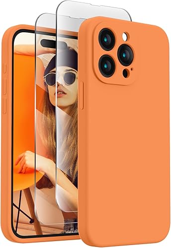 Miniatura 183 de FireNova Funda para iPhone 14 Pro, funda de silicona mejorada [protección de cámara] con [2 protectores de pantalla], forro interior de microfibra