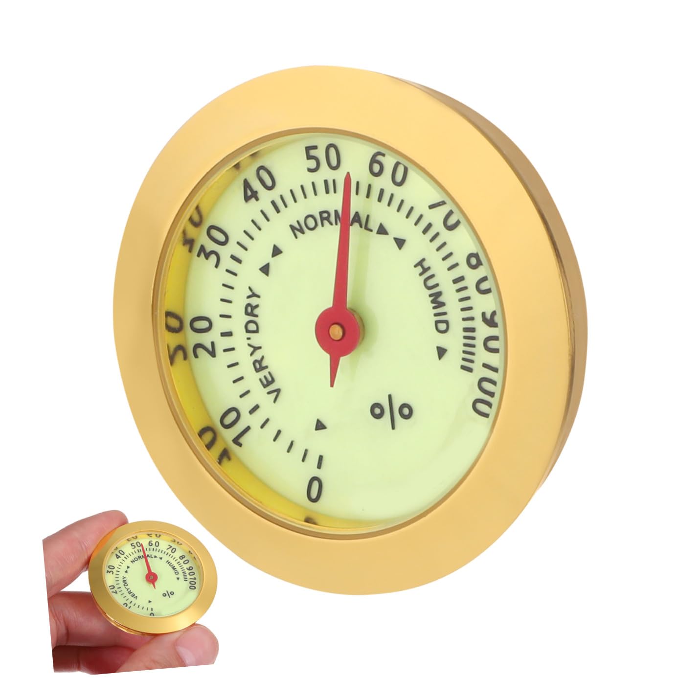 Cigar Humidor Hygrometer Gauge Round Mechanical Analog Hygrometer for Cigar Box Sturdy and Accurate Humidity Measurement