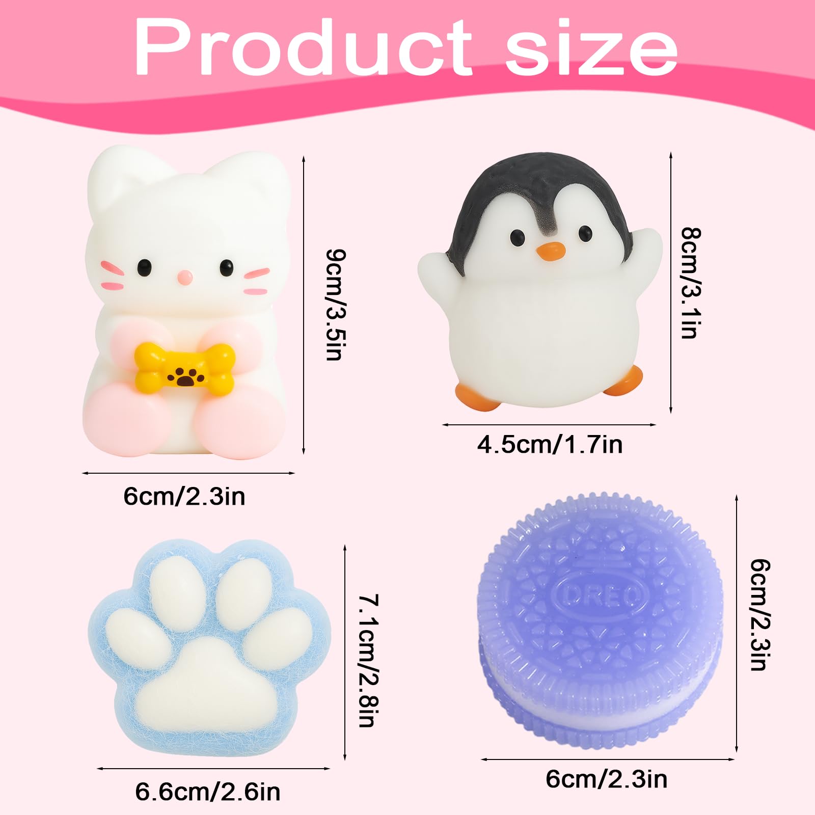 Taba Squishy Set Van 4 – Biscuit, Fruit, Kattenpoot En Pinguïn Taba Squishy Set Van 4 – Biscuit, Fruit, Kattenpoot En Pinguïn